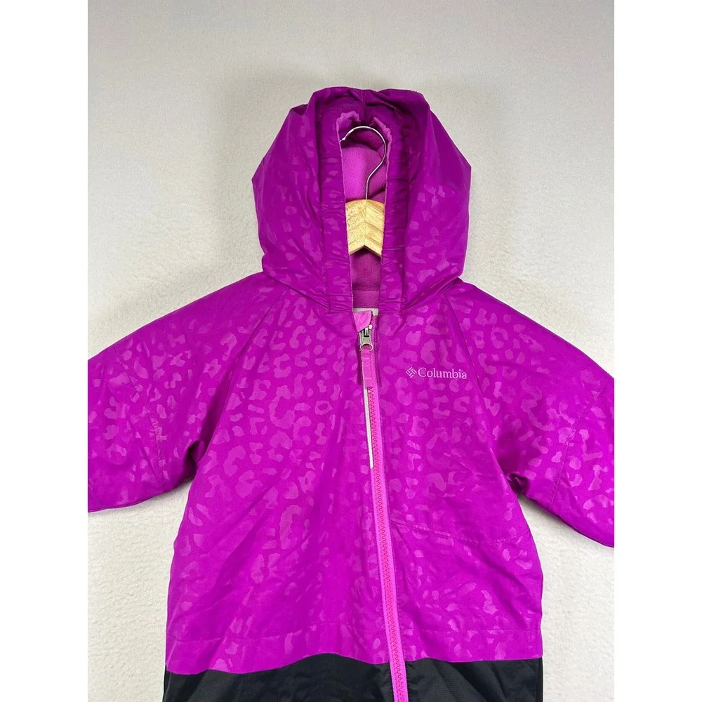 Winter Columbia Kids 6-12 Months‎ Purple Leopard Print Hooded Bunting Snow Suit